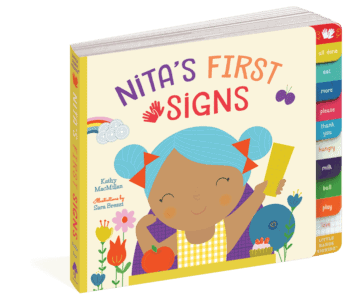 The cover of the board book Nita's First Signs.