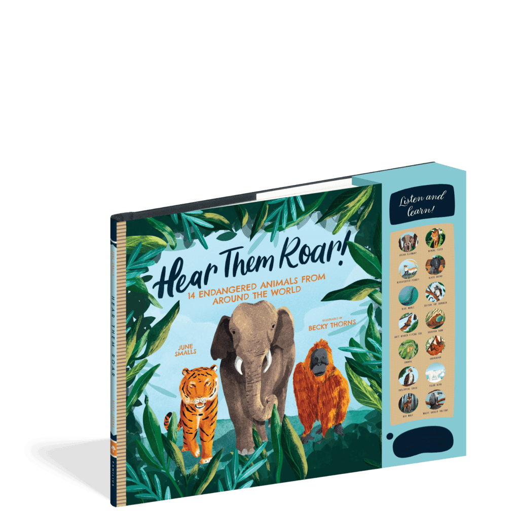The cover of the soundboard picture book Hear Them Roar.