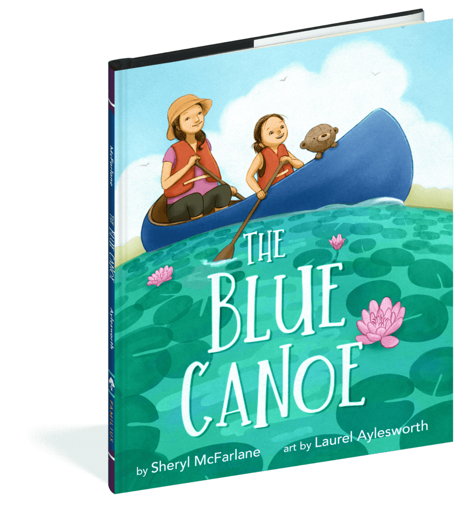 The cover of the picture book The Blue Canoe.