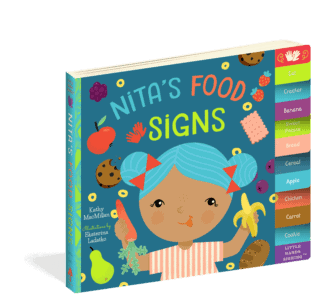 The cover of the board book Nita's Food Signs.
