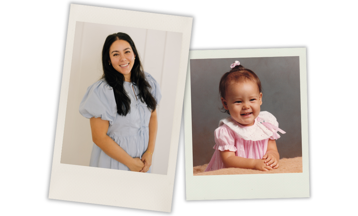 Two polaroid photos of Erika Sargent.