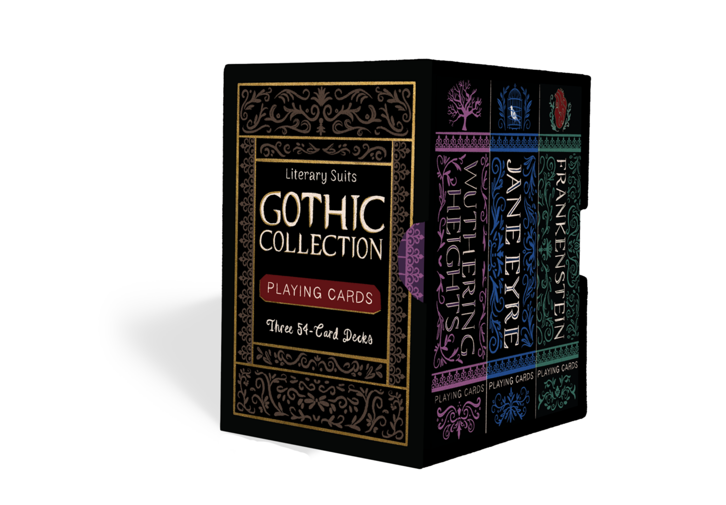 The playing card set Literary Suits: Gothic Collection in a slipcase